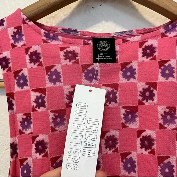 Urban Outfitters XS Dress Mesh Pink Ruched Extra Small UO - Picture 9 of 11